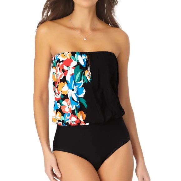 Anne Cole Blouson With Keyhole One Piece Swimsuit - Picture 1 of 3